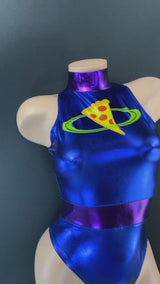 Metallic Purple Alien Costume Set