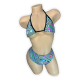 Vivian acid high rise bikini set front view — Golddiggers Boutique exotic dancewear