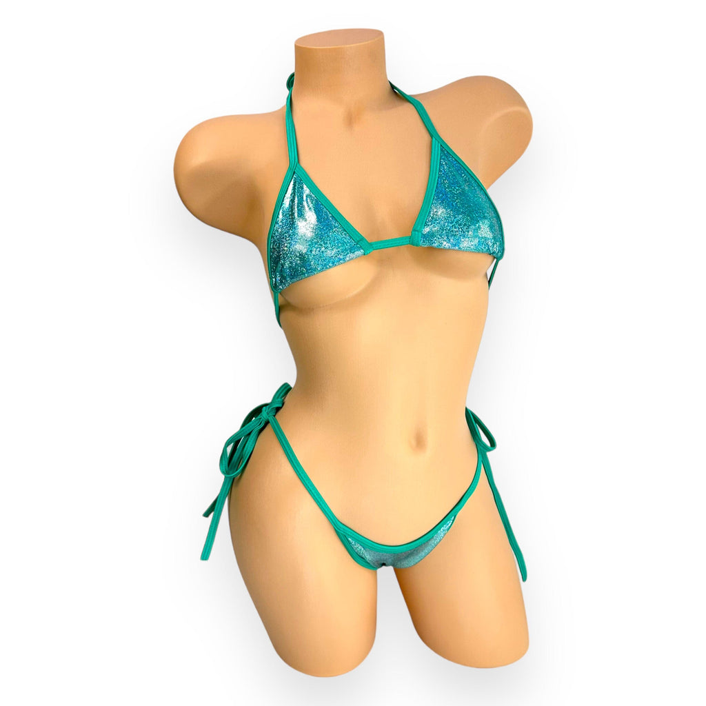 Aqua Blue Shimmer Shine Maggie Tiny 'Kini