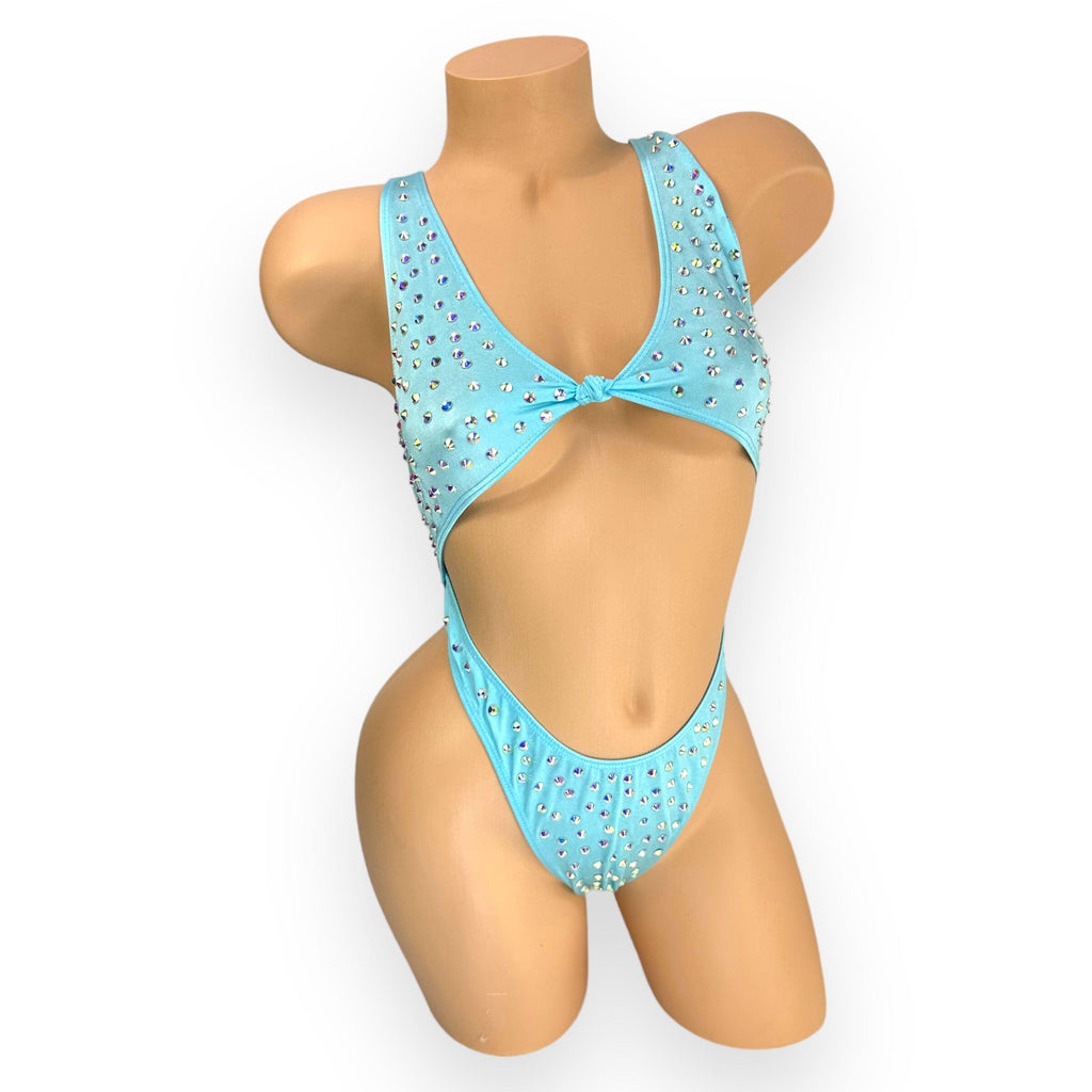 Baby Blue Rhinestoned Ashley Bodysuit