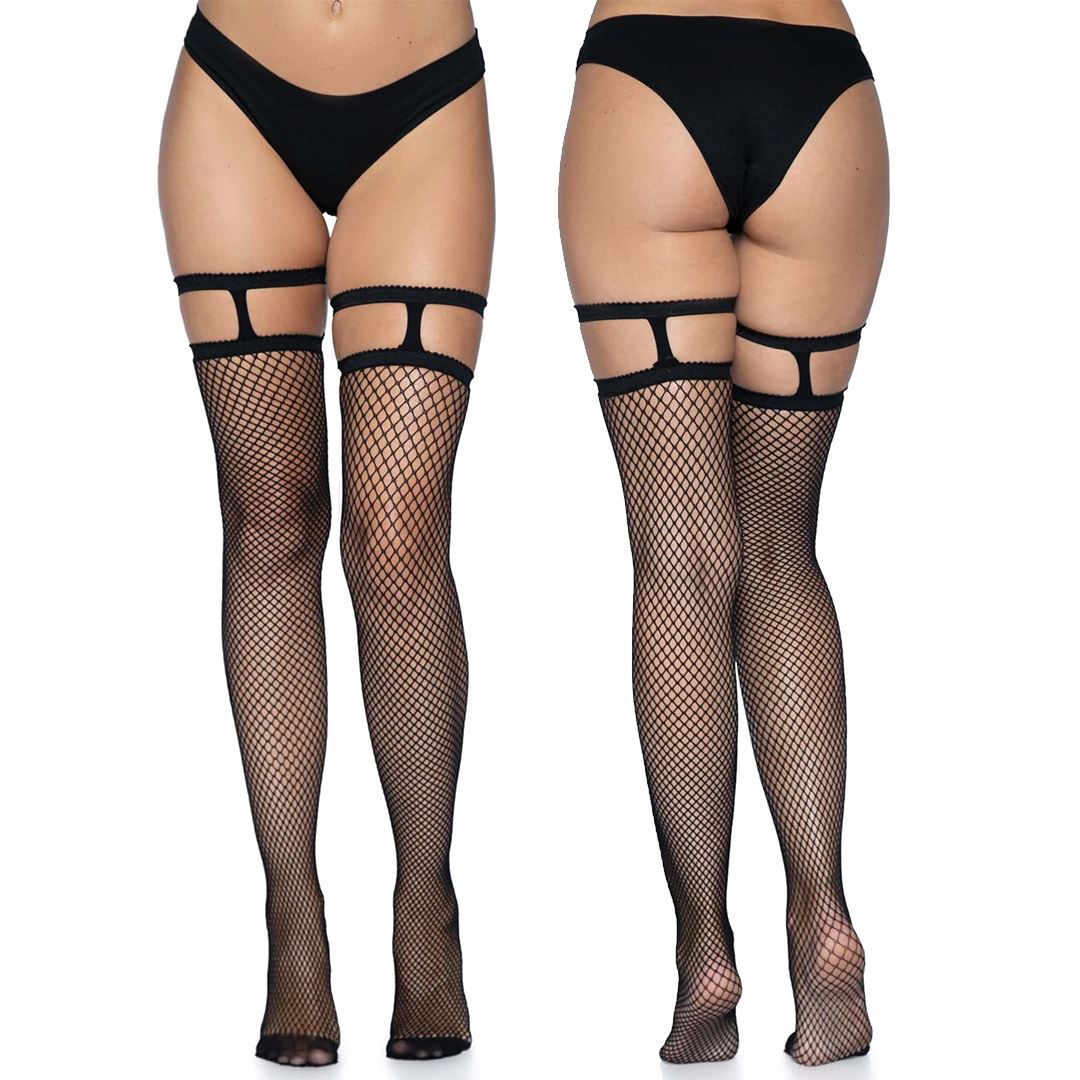 Black Garter Top Fishnet Thigh High