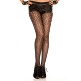 Black Leopard Fishnet Pantyhose