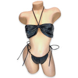 Black Pleather Sofia Set