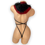 Burgundy & Black Santa Baby Bodysuit