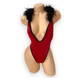 Burgundy & Black Santa Baby Bodysuit