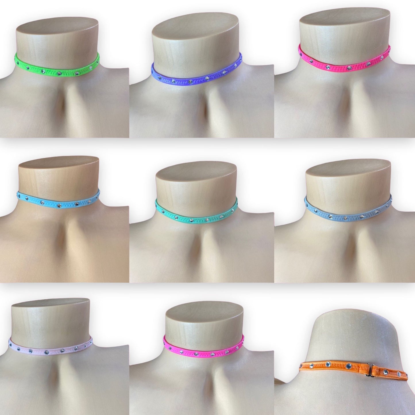 Colored Rhinestone Chokers