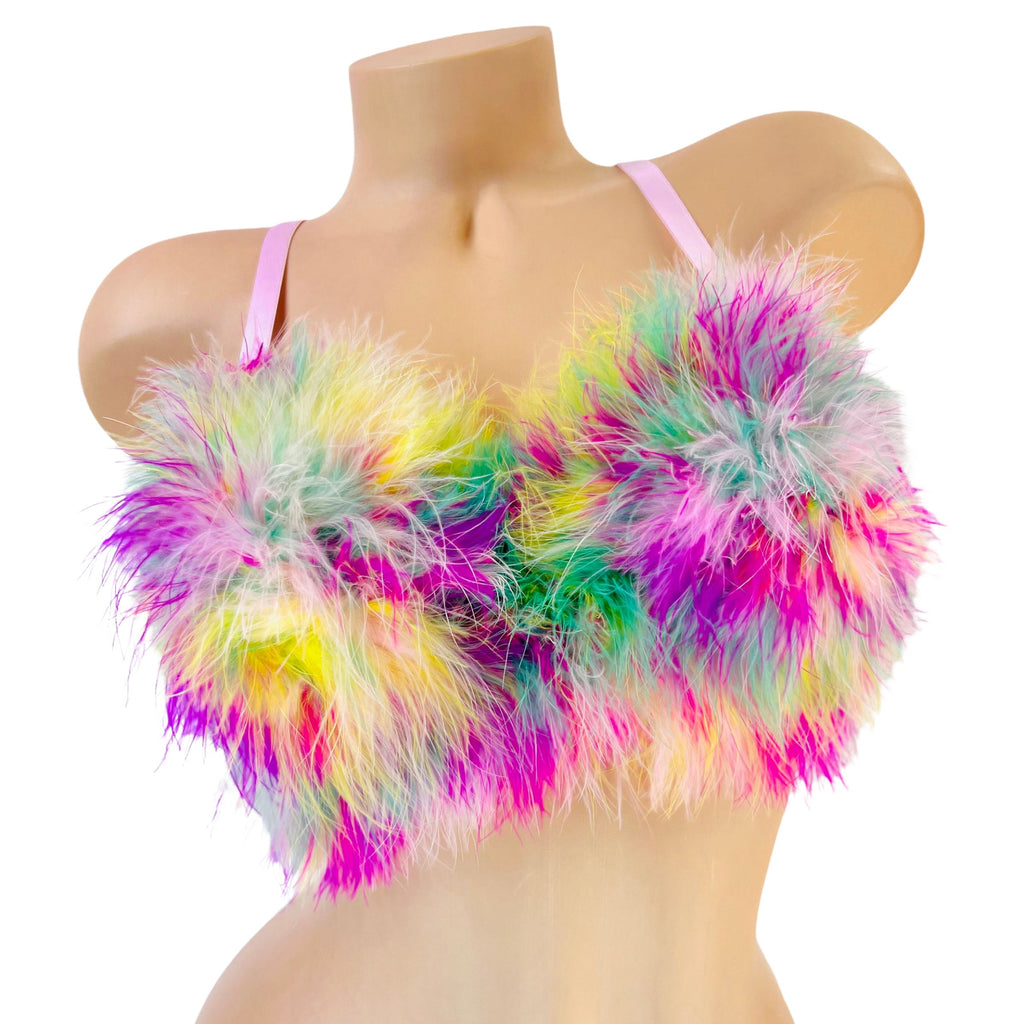 Colorful Feathered Underwire Bra