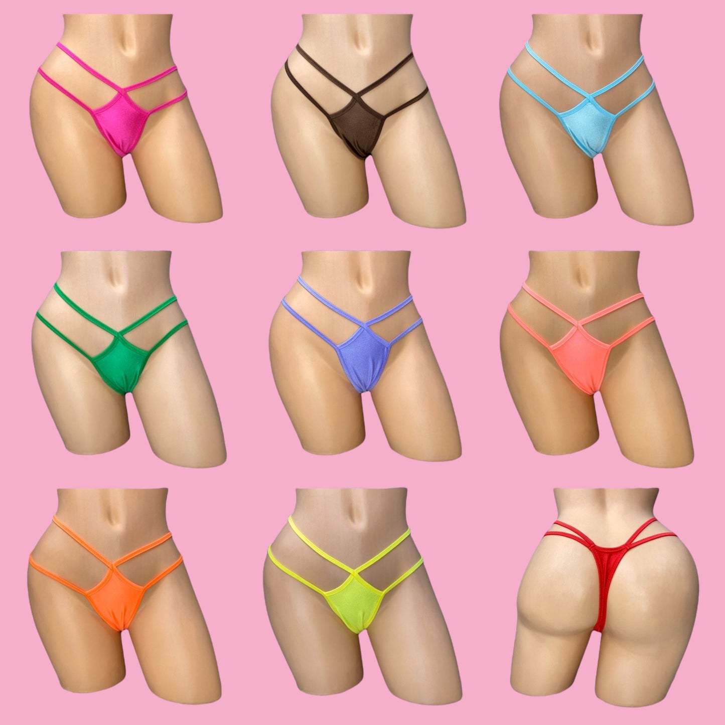 Double Strap Cut Out Thong