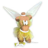 Green Magical Fairy complete costume set with choker and cuffs, flat lay — Golddiggers Boutique exotic dancewear