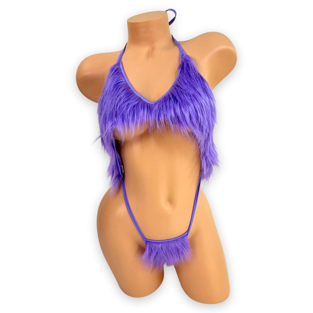 Lilac Fuzzy Wuzzy Paige Slingshot-Bodysuit