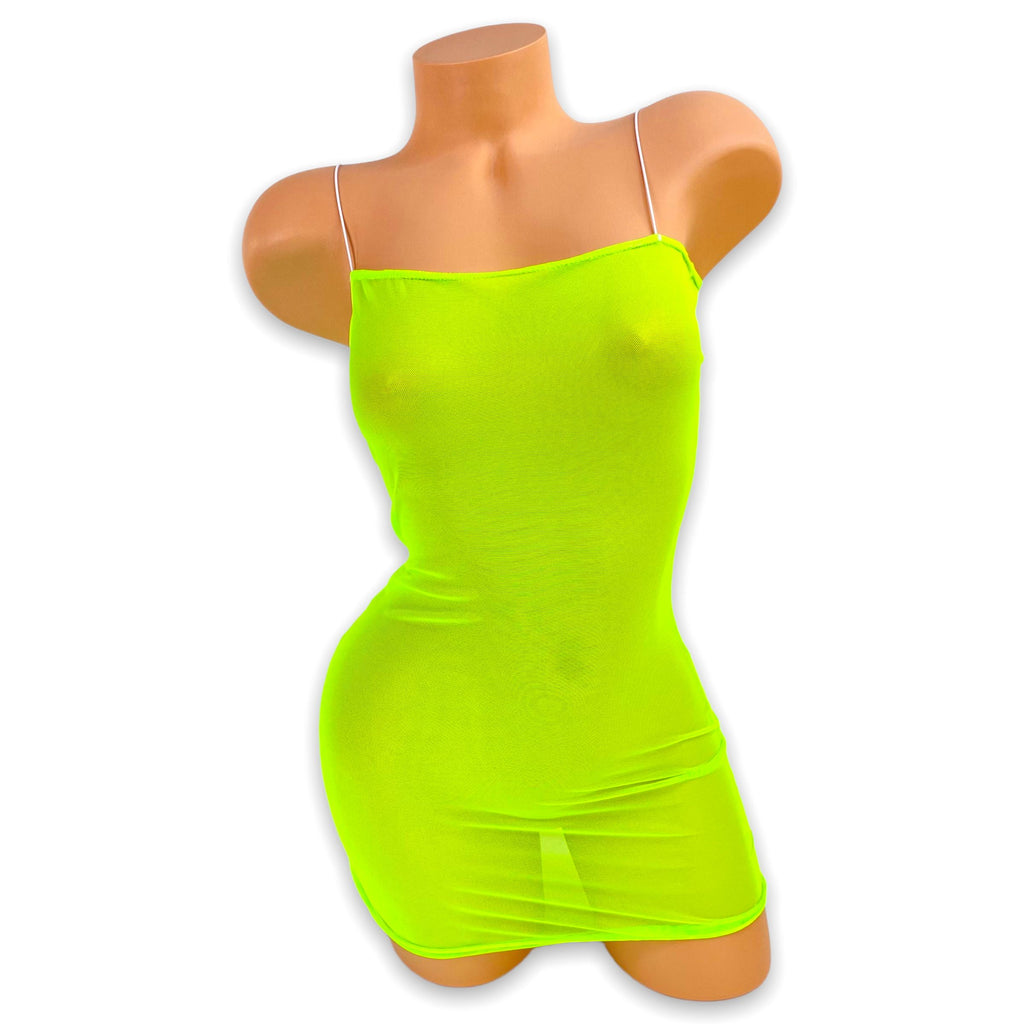 Lime Green Effie Spaghetti Strap Mini Dress