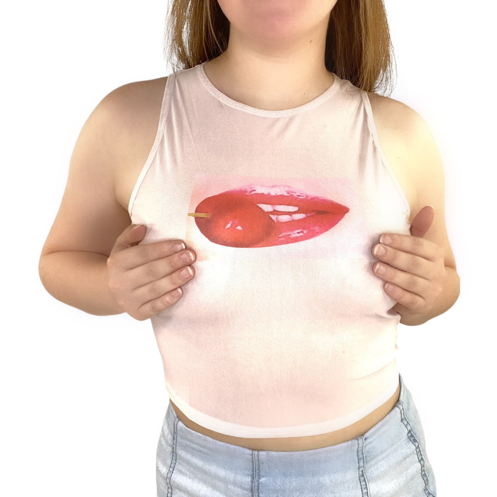 Mesh Cherry Lip Shirts