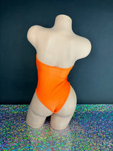 Neon Orange Crystal Bodysuit