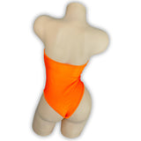 Neon Orange Crystal Bodysuit