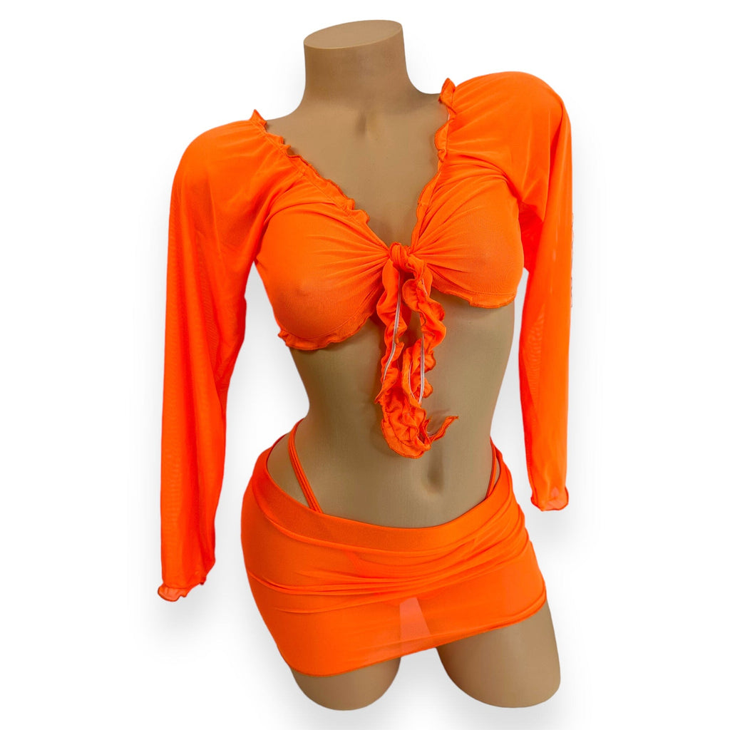 Neon Orange Penelope Skirt Set