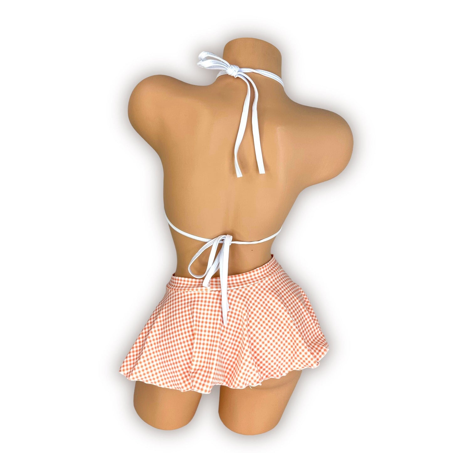 Peach Gingham Kate Skirt Set