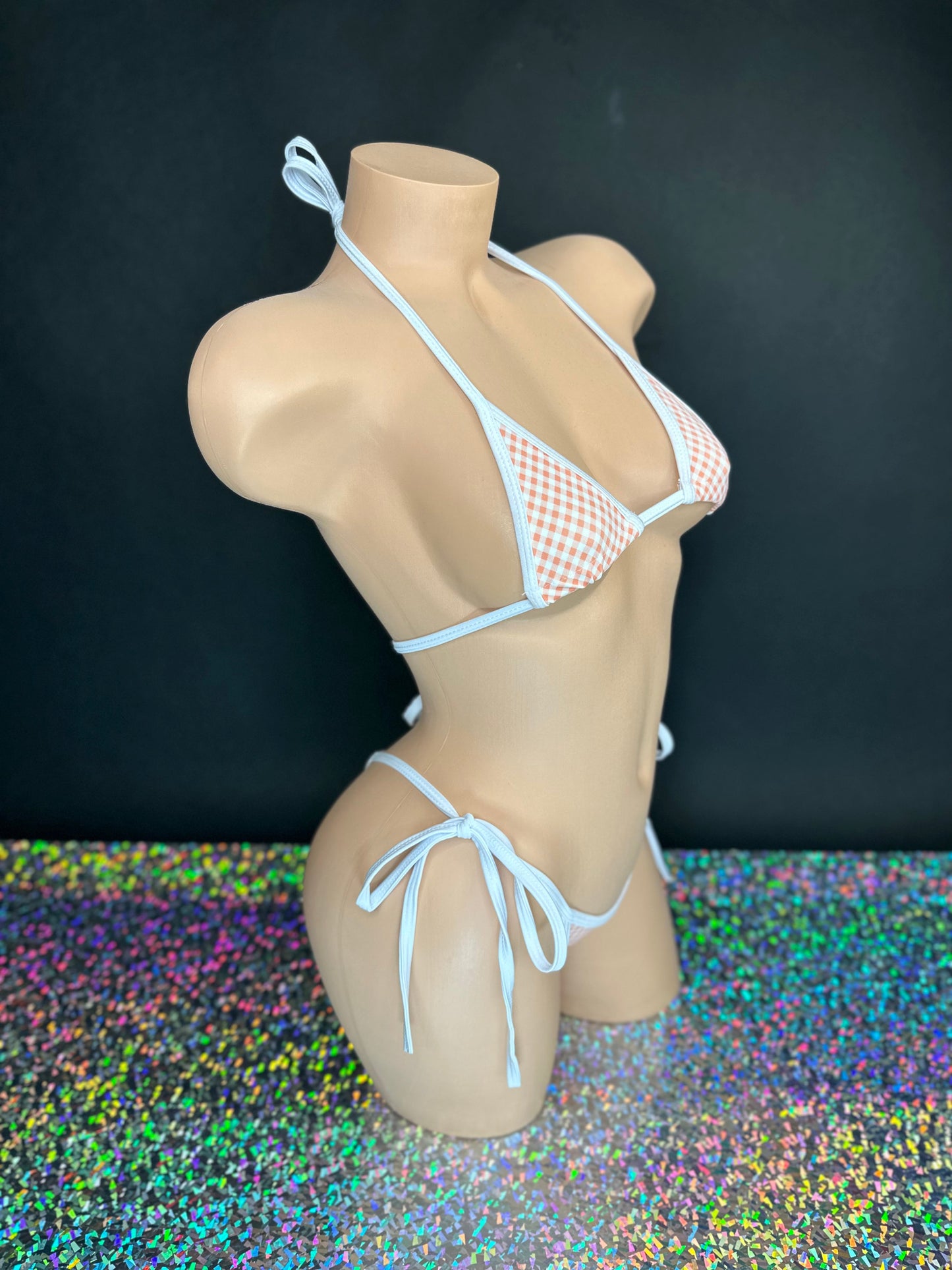 Peach Gingham Maggie 'Kini