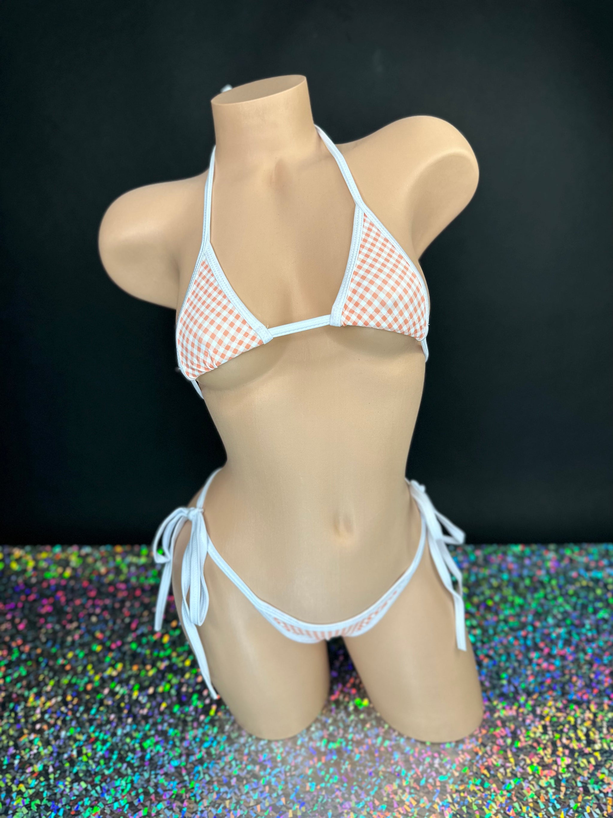 Peach Gingham Maggie 'Kini