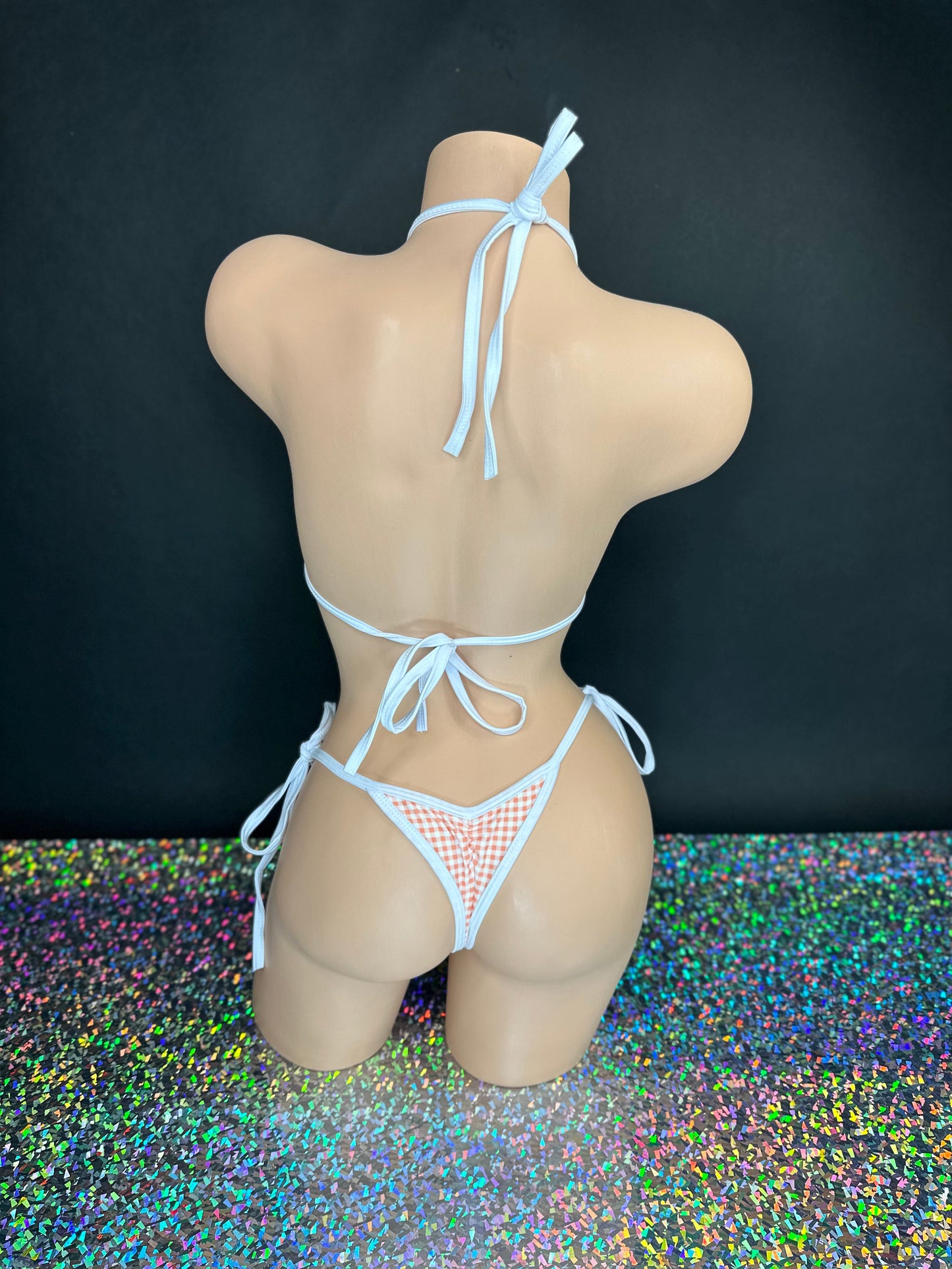 Peach Gingham Maggie 'Kini