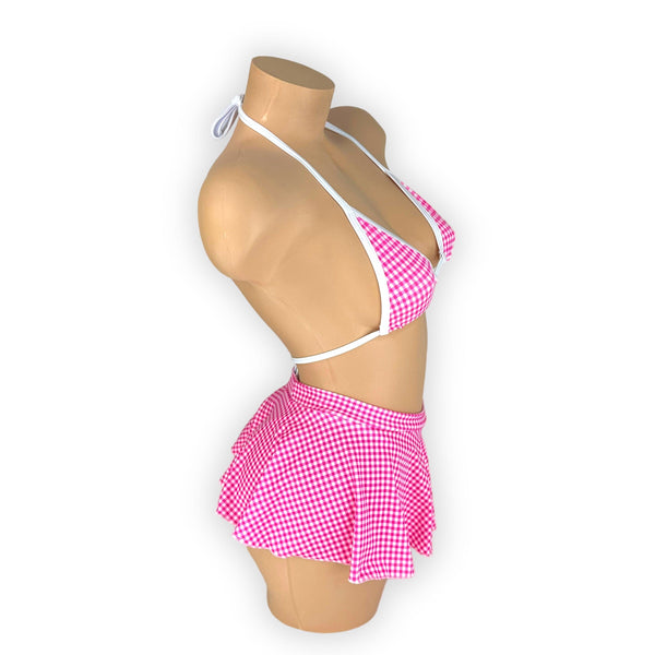 Pink Gingham Kate Skirt Set