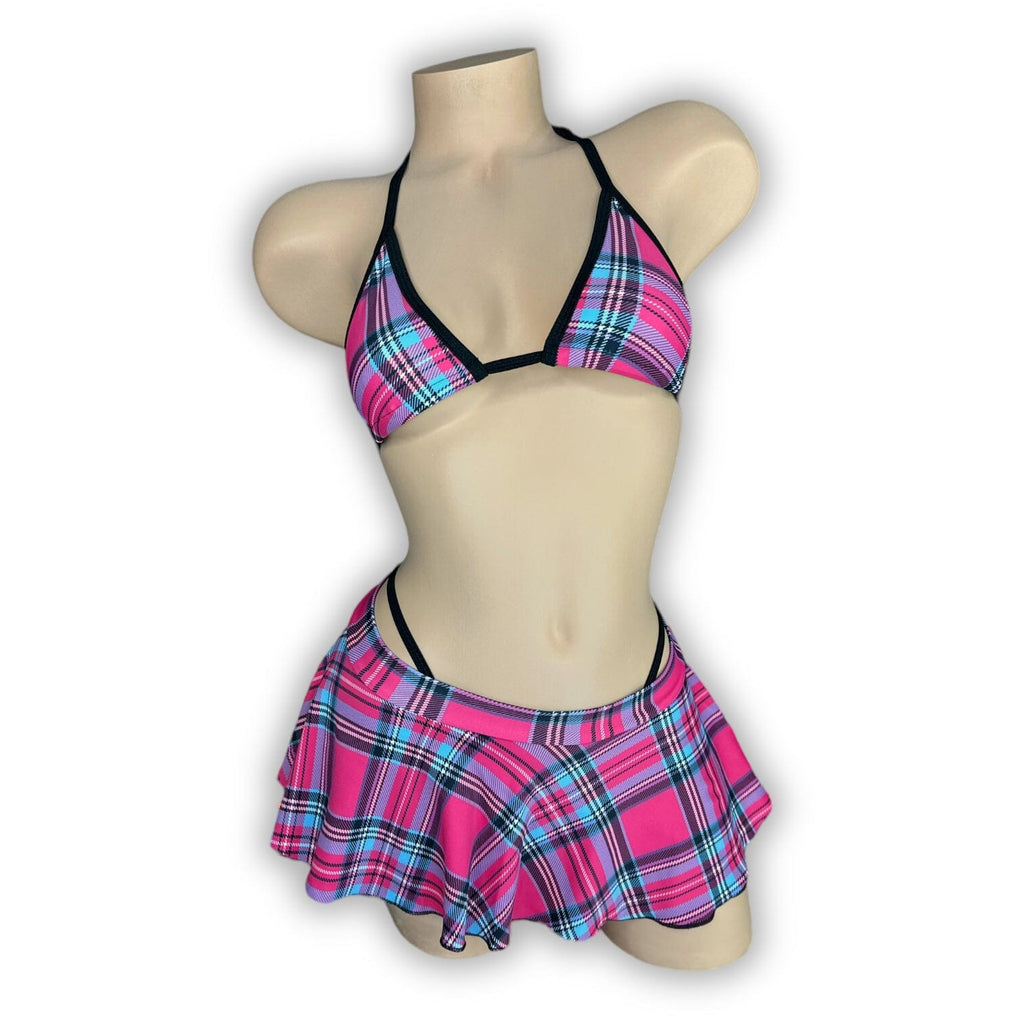 Pink Plaid Bailey Skirt Set