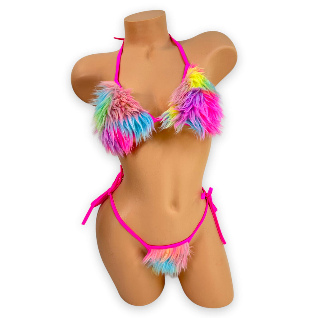Pink Rainbow Fuzzy Wuzzy Lara 'Kini