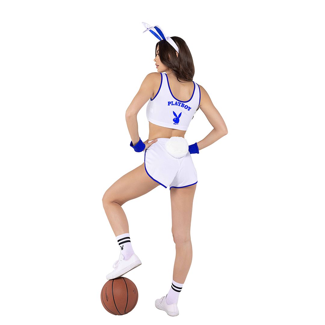 Playboy Sport bunny costume set with ears, tail, cuffs and socks, complete outfit — Golddiggers Boutique exotic dancewear