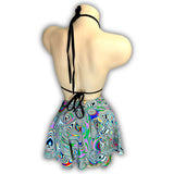 Kenya psychedelic print cheeky shorts, side view — Golddiggers Boutique exotic dancewear