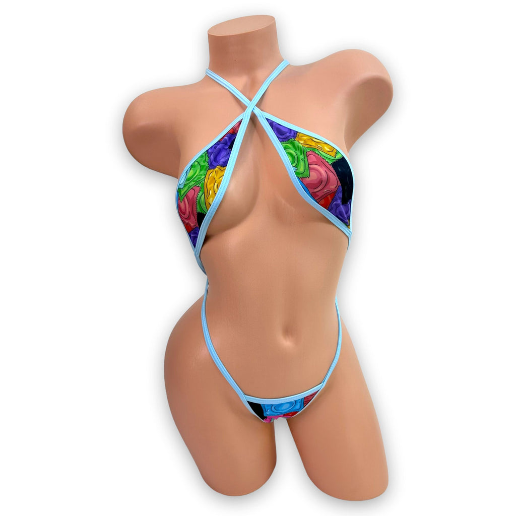 Rainbow Wrapped Up Willies Slingshot-Bodysuit