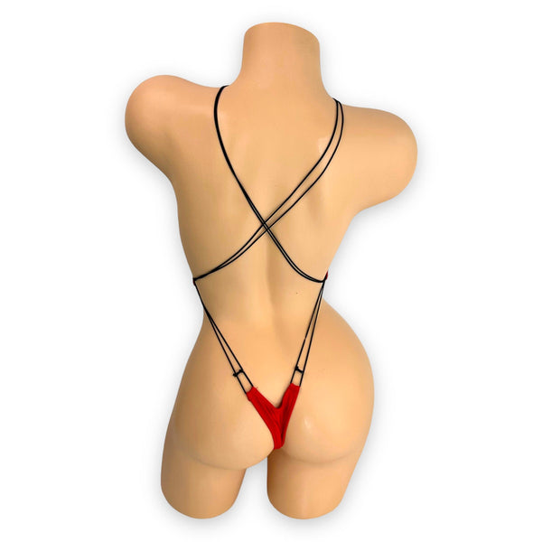 Red Eva Slingshot-Bodysuit