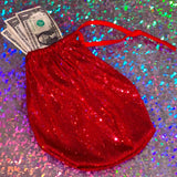 Red Glitz Medium Sized Money Bag