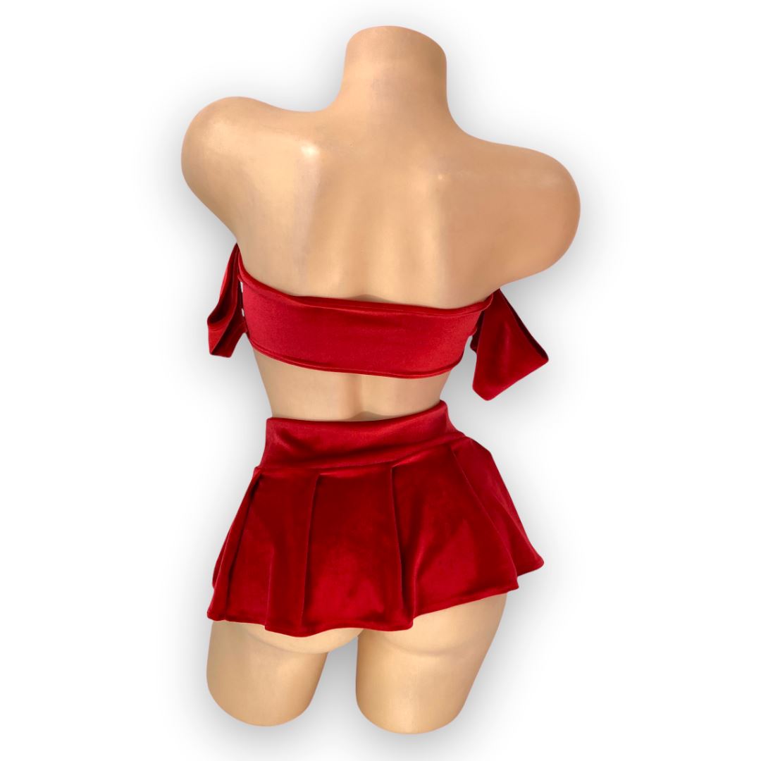 Red Velvet 3 Piece Amanda Skirt Set