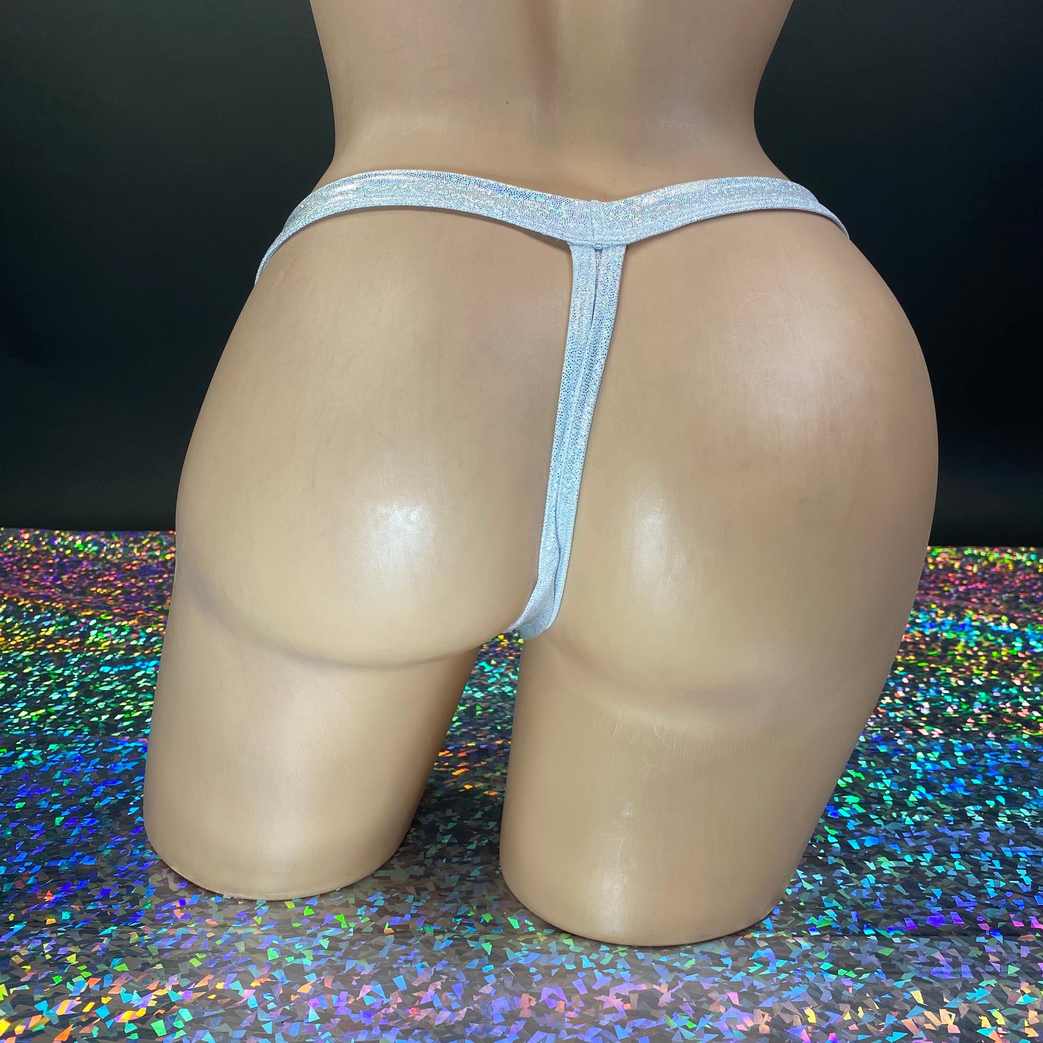 Twinkle Holographic Bow T-Back Thong