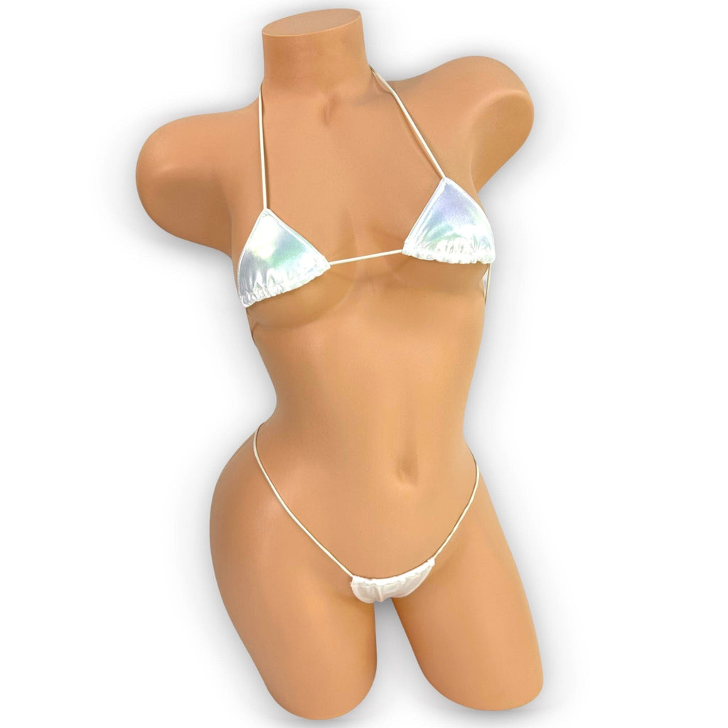 White Oil Slick Teeny Tiny Micro ‘Kini