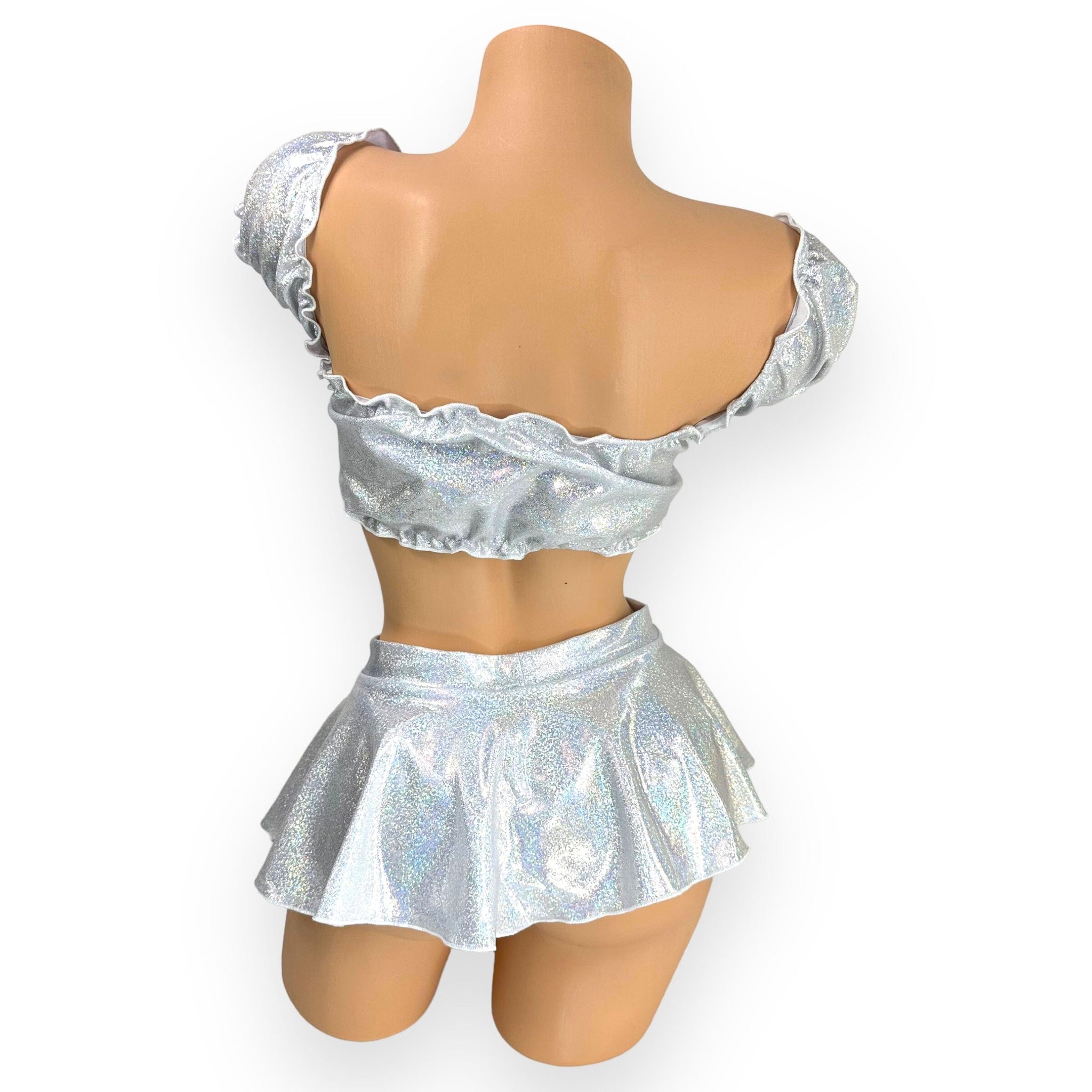 White Shimmer Shine Kate Skirt Set