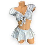 White Shimmer Shine Kate Skirt Set