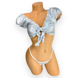 White Shimmer Shine Kate Skirt Set