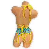 Yellow & Blue Cherry Sandra Garter Set